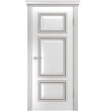 Дверь ЛайнДор Афина-Д ДГ Б009 (патина серая) (Эмаль белая)