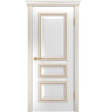 Дверь ЛайнДор Агата-Д ДГ Б006 (патина золото) (Эмаль белая)