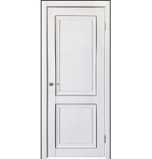 Дверь Uberture Деканто ПДГ 1 (молдинг черный) (Barhat White)