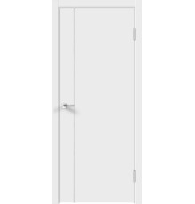 Дверь Velldoris Flat M1 (молдинг алюминий) (Эмалит белый)