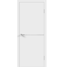 Дверь Velldoris Flat H1 (молдинг алюминий) (Эмалит белый)