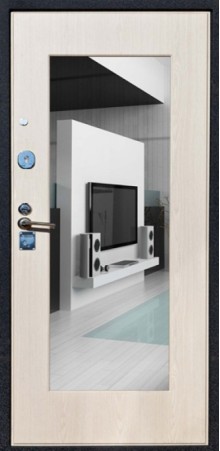 Дверь Garda, модель Garda S1 Зеркало Антик медь/Беленый дуб