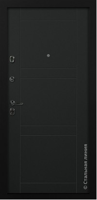 Дверь Стальная линия, модель Тетра (Черный кашемир/Черный кашемир) Tetra 100.01.04.АCh