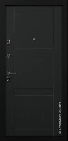 Дверь Стальная линия, модель Тетра (Черный кашемир/Черный кашемир) Tetra 100.01.04.АCh