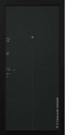 Дверь Стальная линия, модель Степ (Черный кашемир/Черный кашемир) Step 100.01.04.АCh