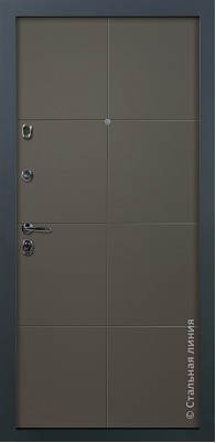 Дверь Стальная линия, модель Степ (Дымчатый кашемир/Дымчатый кашемир) Step 100.02.04.АCh