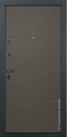Дверь Стальная линия, модель Степ (Дымчатый кашемир/Дымчатый кашемир) Step 100.02.04.АCh