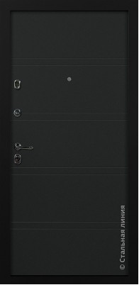 Дверь Стальная линия, модель Юна (Черный кашемир/Черный кашемир) Yuna 100.01.04.АCh