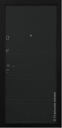 Дверь Стальная линия, модель Юна (Черный кашемир/Черный кашемир) Yuna 100.01.04.АCh