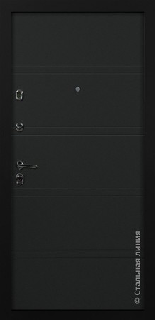 Дверь Стальная линия, модель Юна (Черный кашемир/Черный кашемир) Yuna 100.01.04.АCh