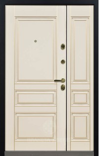 Дверь Стальная линия, модель Гринвич  (Черно-серая/слоновая кость)