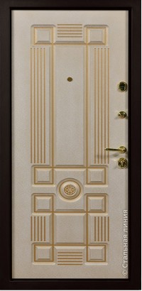 Дверь Стальная линия, модель Аттика (Дуб темный/Белый) Attica 100U.01.04.AG