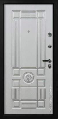 Дверь Стальная линия, модель Аттика (Дуб седой/Белый) 100U.02.04.ACh