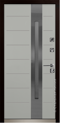 Дверь Стальная линия, модель Хобарт (RAL 5019/Платиновый серый)
