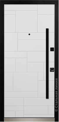 Дверь Стальная линия, модель Авентура (Шабо/Белый)