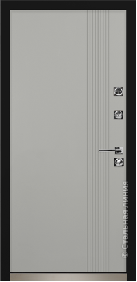 Дверь Стальная линия, модель Бронкс (Черно-серый/Платиновый серый)