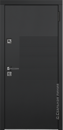 Дверь Стальная линия, модель Бронкс (Черно-серый/Платиновый серый)