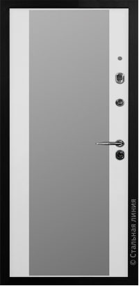 Дверь Стальная линия, модель Фортуна (Темно-серый/Белый) Fortuna
