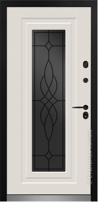 Дверь Стальная линия, модель Бенвиль (Алый/Слоновая кость)