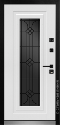 Дверь Стальная линия, модель Бенвиль (Капучино/Белый)