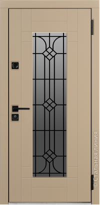Дверь Стальная линия, модель Бенвиль (Капучино/Белый)