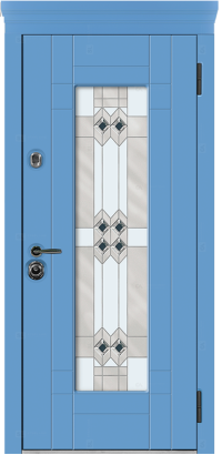 Дверь Стальная линия, модель Бенвиль (Небесно-голубой)