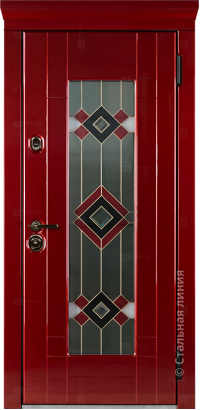 Дверь Стальная линия, модель Бенвиль (Рубиновый/Белый)