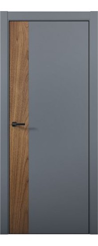 Дверь Aurum Doors Pd 6 Al вставка Орех Пекан (кромка анодированная) (Антрацит)