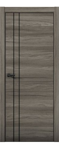 Дверь Aurum Doors Pu 4 Al (кромка анодированная) (Дуб миндаль)