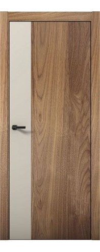 Дверь Aurum Doors Pu 6 Al вставка Силк Грей (кромка анодированная) (Орех пекан)