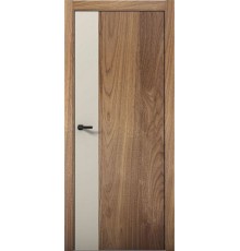 Дверь Aurum Doors Pu 6 Al вставка Силк Грей (кромка анодированная) (Орех пекан)