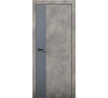 Дверь Aurum Doors Pu 6 Abs вставка Антрацит (кромка черная) (Бетон Loft)